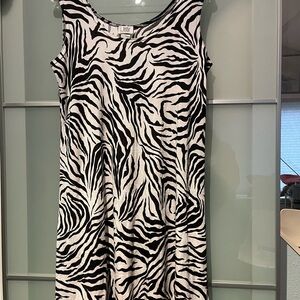 Zebra Print Sleeveless Dress